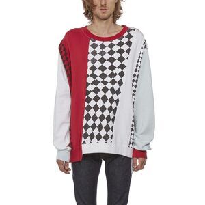 FACETASM Colorblock Graphic Sweatshirt Men RED Sweaters & Cardigans